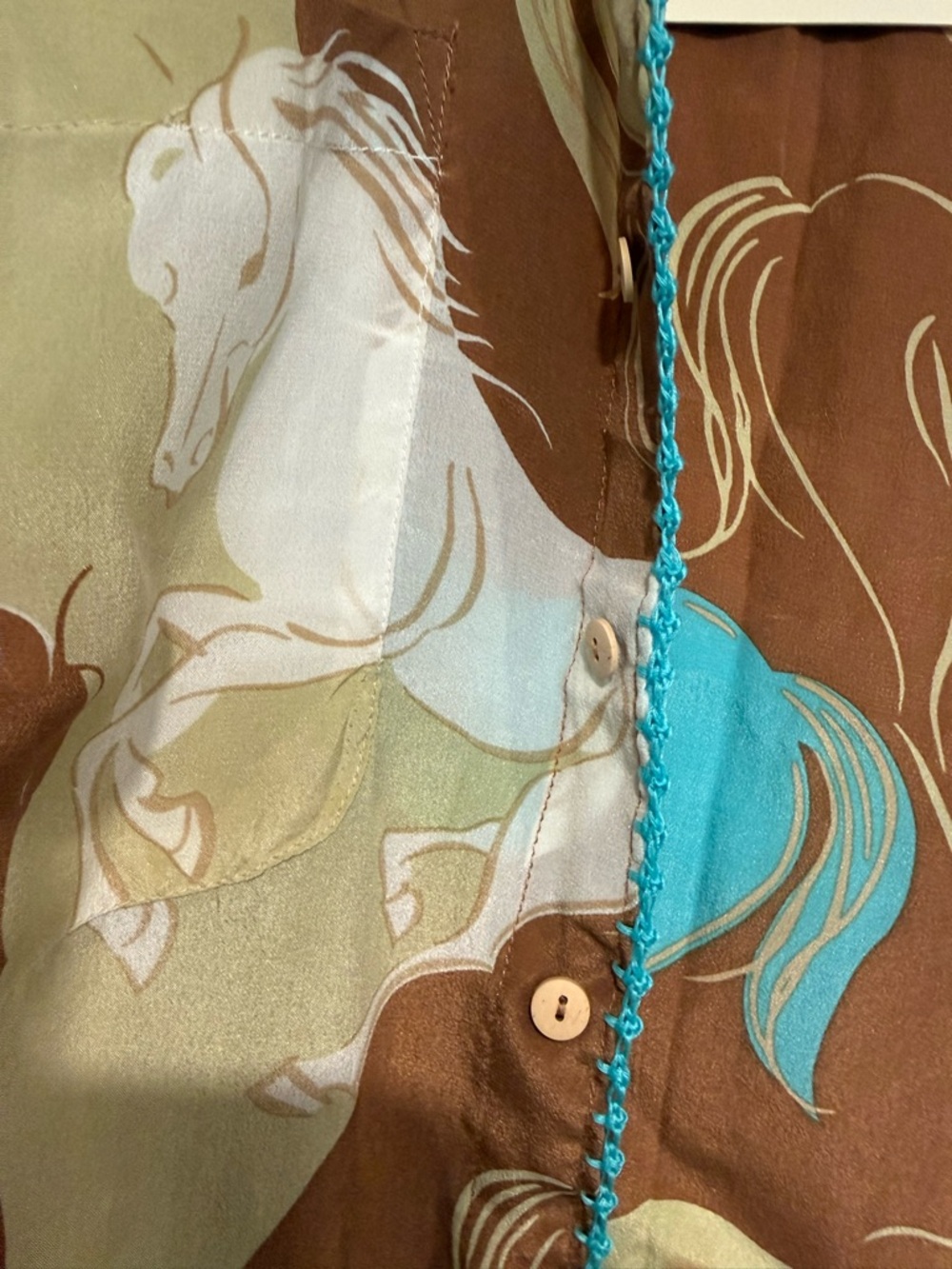 NWT! Chasing Horses Silk Oversized Shirt - Picture 7 of 7